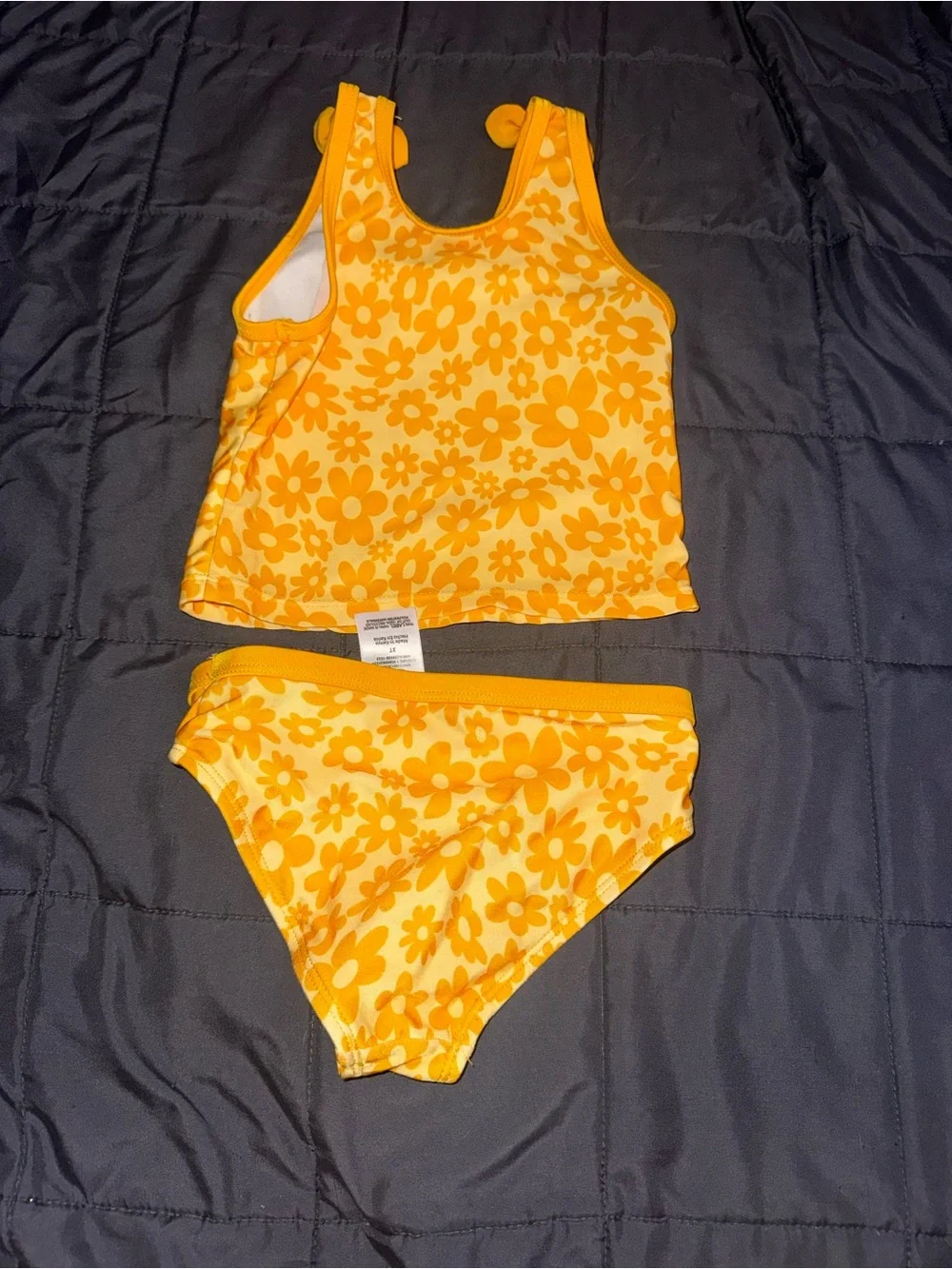 wonder nation Yellow Floral Tankini Bikini Set